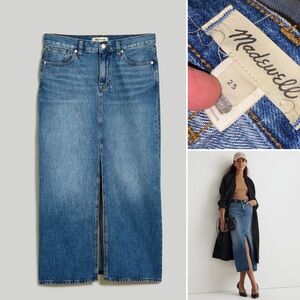 Madewell Blue Denim Maxi Skirt
